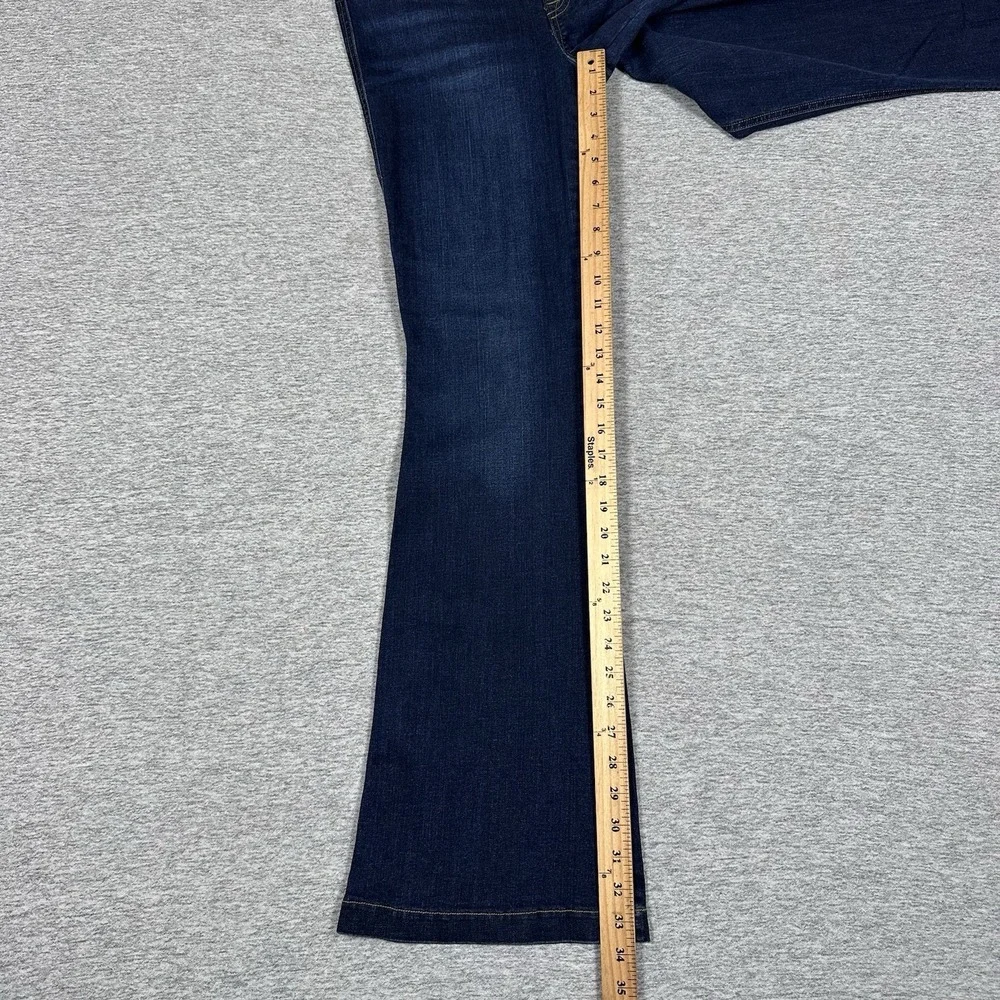 Spanx Jeans Womens Size Large Tall Flare Blue Pull On Stretch Shaping Denim